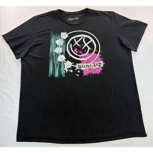 Blink 182 Short Sleeve Black Graphic T-Shirt Men's Size XXL Rock Music Band
